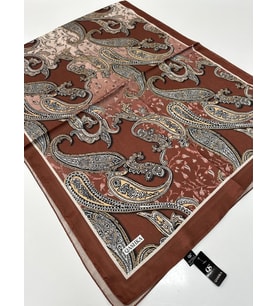 QASHKA Saten İpek Şal Etro Desen LBT0118