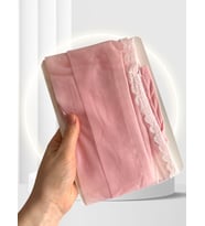 Pierre Cardin Ella Pembe Yanı Beyaz Dantelli Şık 15 Den İnce Tül Külotlu Çorap