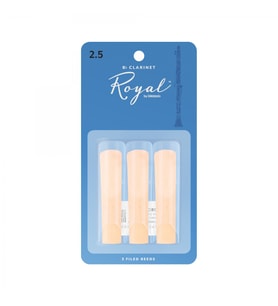 D'Addario RCB0325 Rico Royal Sib (Bb) Klarnet Kamışı No: 2.5 (Orta Seviye/Eğitim) - 3'lü Paket  Fransız Kesim (Filed), Dengeli ve Zengin Tını
