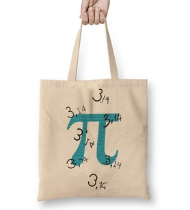 Pi Sayisi Mathematica Matematik Özel Tasarim Pi Günü Bez Çanta Uzun Saplı