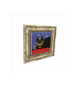Kedi Baskılı Taş Tablo 25X25