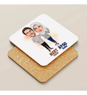 Kişiye Özel Her Zaman Aşkımsın Tasarım Karikatürlü Bardak Altlığı