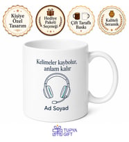 Simultane Çevirmene Özel Kabin İçi Odaklanma Kulaklık Kupası Hediye Bardak