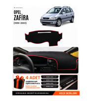 OPEL ZAFİRA (1999-2003) Uyumlu Torpido Örtüsü Torpido Kılıfı - Siyah Kırmızı