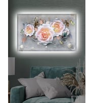 Led Işıklı 3d Görünümlü Çiçek Tablo