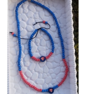 Superman Figürlü Kumboncuk Kolye ve Bileklik