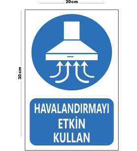 Metal Havalandırmayı Etkin Kullan 20cm x 30cm A4 Büyüklüğünde Uyarı Levhası Yönlendirme Tabelası