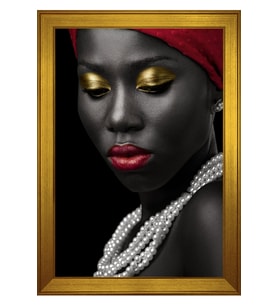Kadın Motifli Kanvas Tablo 80 x 110 cm Gold Çerçeve