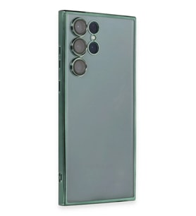 Northcity Samsung Galaxy S22 Ultra Uyumlu Kılıf Lensli Silikon - Yeşil