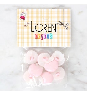 Loren Crafts Bebe Pembe 8'li Düğme - 3002
