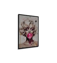 Çerçeve Görünümlü Dekoratif Ahşap Kare Marilyn Monroe Tablosu Ev/Ofis/İşyeri Tablo