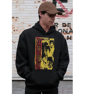 Tasarım Dövüşçü Bruce Lee Baskılı Unisex Oversize Hoodie