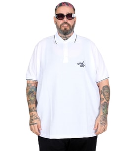 Mode XL Büyük Beden Erkek Polo Yaka Tişört Waffle MD U24299 Beyaz