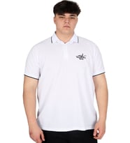Mode XL Büyük Beden Erkek Polo Yaka Tişört Waffle MD U24299 Beyaz