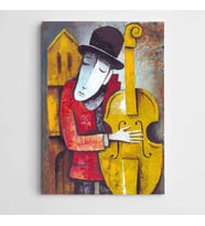 Kontrbas Modern Sanat Kanvas Tablo