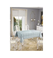 Dantelli Keten Efektli Leke Tutmaz Lüks Masa Örtüsü 160x220 Cm Mint (Çok Renkli)