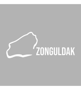 Zonguldak Harita Araba Sticker siyah 18x7 CM (Beyaz)