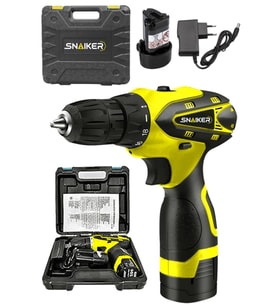12 V Çift Metal Şanzuman Çift Akülü Şarjlı Vidalama Matkap Sarı