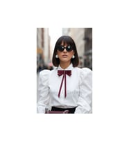 Kadın Fiyonk Broş-Bordo. Parlayan Rhinestone Sallantılı Detaylı. Fiyonk Broş Kurdele. Boyun Kravat