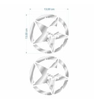 SEVGENT Skm Army Yıldız Kuru Kafa 13 X 13 Cm Nikelaj Sticker 2 Li
