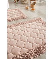 Cotton Special 2'li Pamuklu Klozet Takımı Pudra Banyo Paspas Seti Klozet Takımı