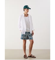 LCW SWIMWEAR Yeşil Kısa Boy Desenli Erkek Deniz Şortu