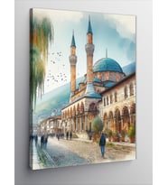 Kanvas Tablo Rektör Cami Temalı