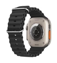 Microsonic Apple Watch Series 7 45mm Kordon Ocean Band Siyah