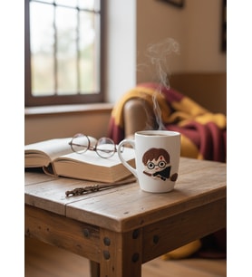 Mareluxe Harry Potter Temalı 2'li El Yapımı Mug 3D Kabartma Figürlü Seramik Kupa Bardak Sanatsal Özel Tasarım (Turuncu-Sarı-Kahverengi-Beyaz)