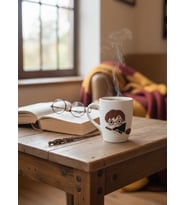Mareluxe Harry Potter Temalı 2'li El Yapımı Mug 3D Kabartma Figürlü Seramik Kupa Bardak Sanatsal Özel Tasarım (Turuncu-Sarı-Kahverengi-Beyaz)