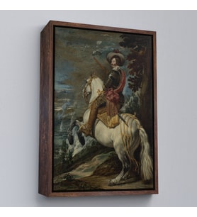 Çerçeveli Gaspar de Guzman - İspanya Kralı IV. Philip'in Başbakanı Tablosu - Count-Duke of Olivares (Kahverengi)