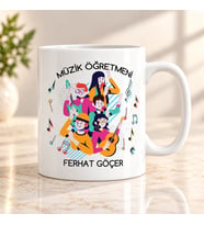 Müzik Öğretmenine Özel İsimli Kupa Bardak – Öğretmenler Günü Hediyesi