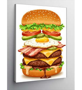 Kanvas Tablo Dev Hamburger ve Lezzet Şöleni