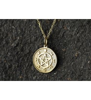 14 Ayar Altın Pentagram Kolye, Kişiselleştirilmiş Pentagram Kolye, Gizli Takı