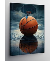 Kanvas Tablo Islak Basketbol Topu