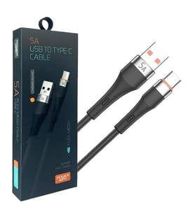 HC05 Örgülü 5 Amper USB TO Type- C 1 Metre Şarj Data Kablosu (4767)