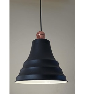 Dylight Retro Metal Siyah Bakır Duylu Dekoratif Rustik Tekli Sarkıt Avize Çap:27 cm