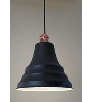 Dylight Retro Metal Siyah Bakır Duylu Dekoratif Rustik Tekli Sarkıt Avize Çap:27 cm