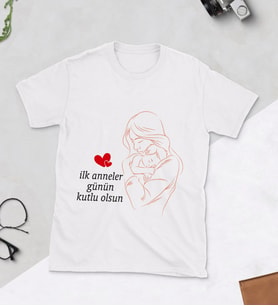 İlk Anneler Günün Kutlu Olsun Baskılı Tshirt (Beyaz)
