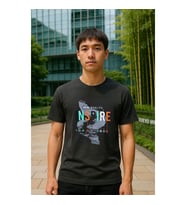 Erkek %100 Pamuk Bisiklet Yaka Yazı Baskılı T-shirt
