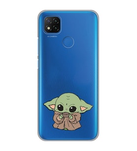 Xiaomi Redmi 9C / 10A Uyumlu Baby Yoda Tasarımlı Şeffaf Telefon Kılıfı