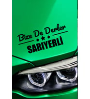 İstanbul Sarıyer Siyah Araç Sticker  İstanbul Bize De Derler  Sarıyerli 40x15 cm Oto Sticker