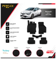 Renault Clıo 4 2013-2019 3D Havuzlu Paspas (Siyah - Beyaz)