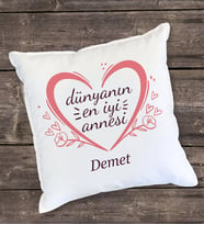 Dünyanın En İyi Annesi Kalpli Yastık