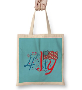 Happy İndependence Day 4th Of July Gift Celebration Patriotic Bez Çanta Uzun Saplı