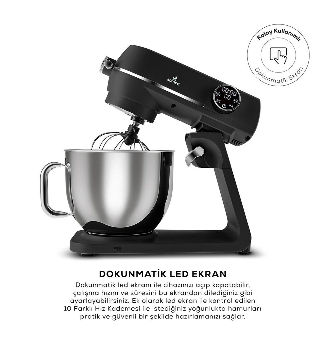 Karaca Multichef Artisan Digital Ekran 7 Litre Döküm Stand Mikser