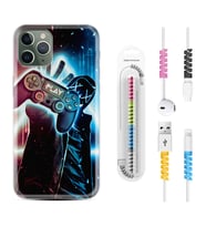 Apple iPhone 11 12 13 14 Pro Max Kılıf Kablo Koruma Spiral Silikon Play Me 1757
