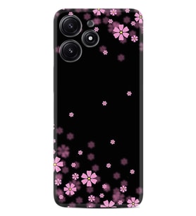 Xiaomi Poco M6 Pro 5G Kılıf Desenli Silikon Black flowers 1391