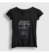 Presmono Kadın Siyah Coffin Avenged Sevenfold T-Shirt 15573tt