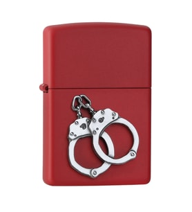 Zippo Kelepçe - Handcuffs Emblem Dizayn Çakmak - Red Matte